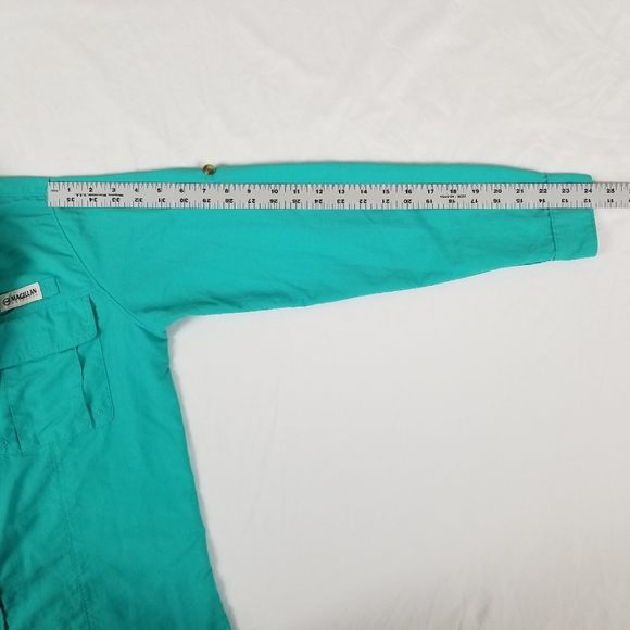 Sportswear Button Down Shirt Men Size S Fish Gear Outdoor Magellan Turquoise - Picture 7 of 12
